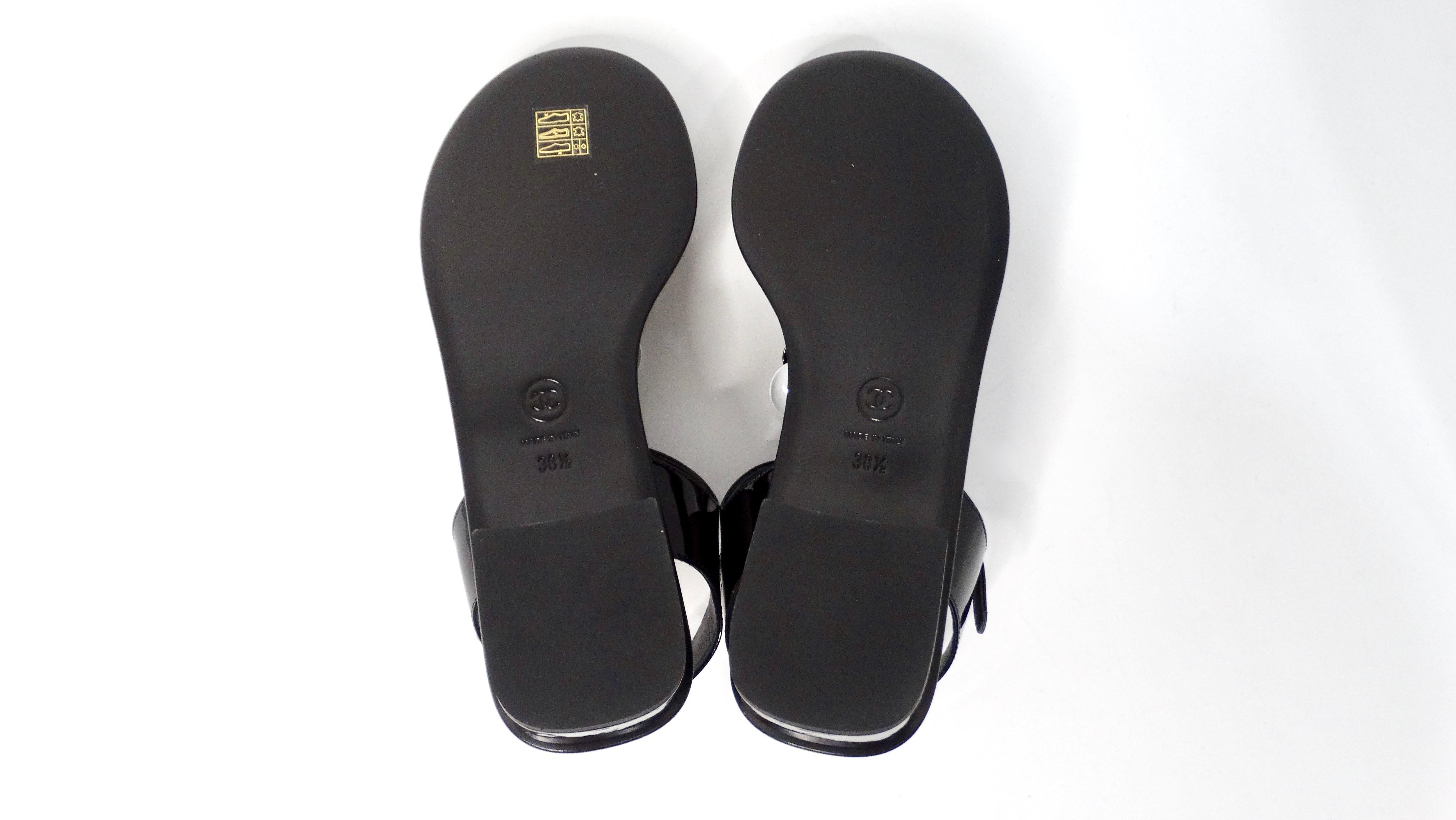 Chanel 2022 Camellia Patent Leather Sandals 2
