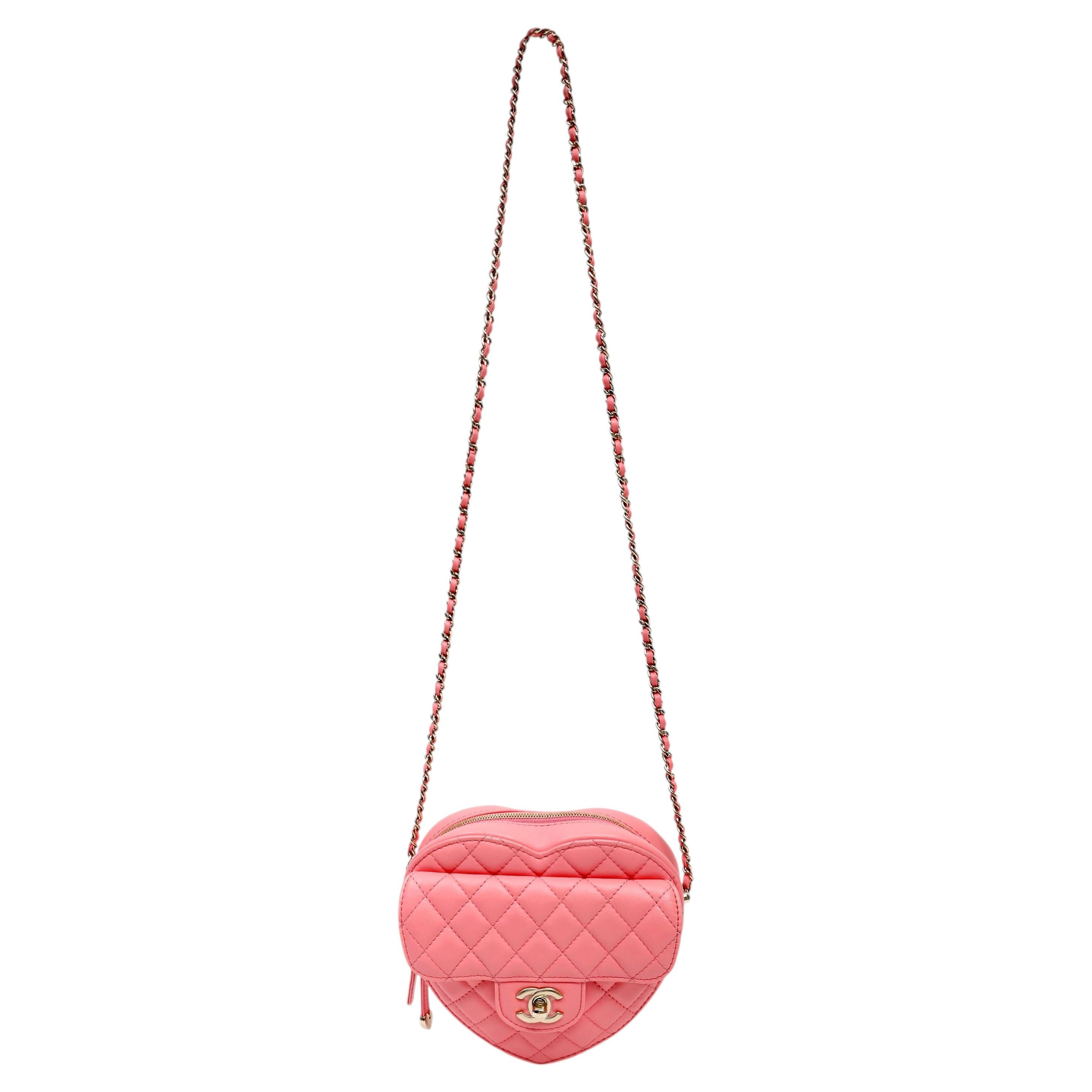Chanel 2022 CC In Love Große Herz Tasche Rosa w/Gold Hardware