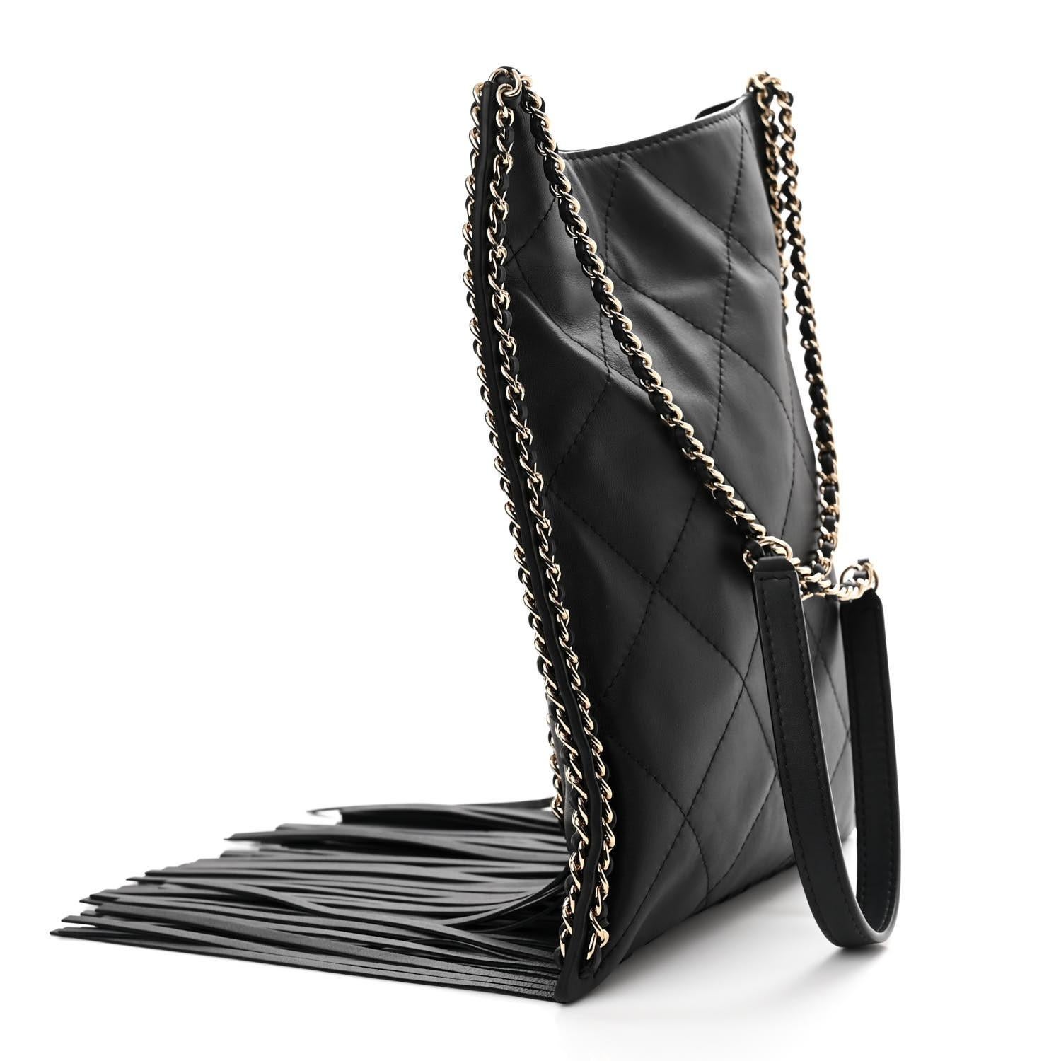 Chanel 2022 Cruise Small Fringe Crossbody Hobo Quilted Classic Bag For Sale 5