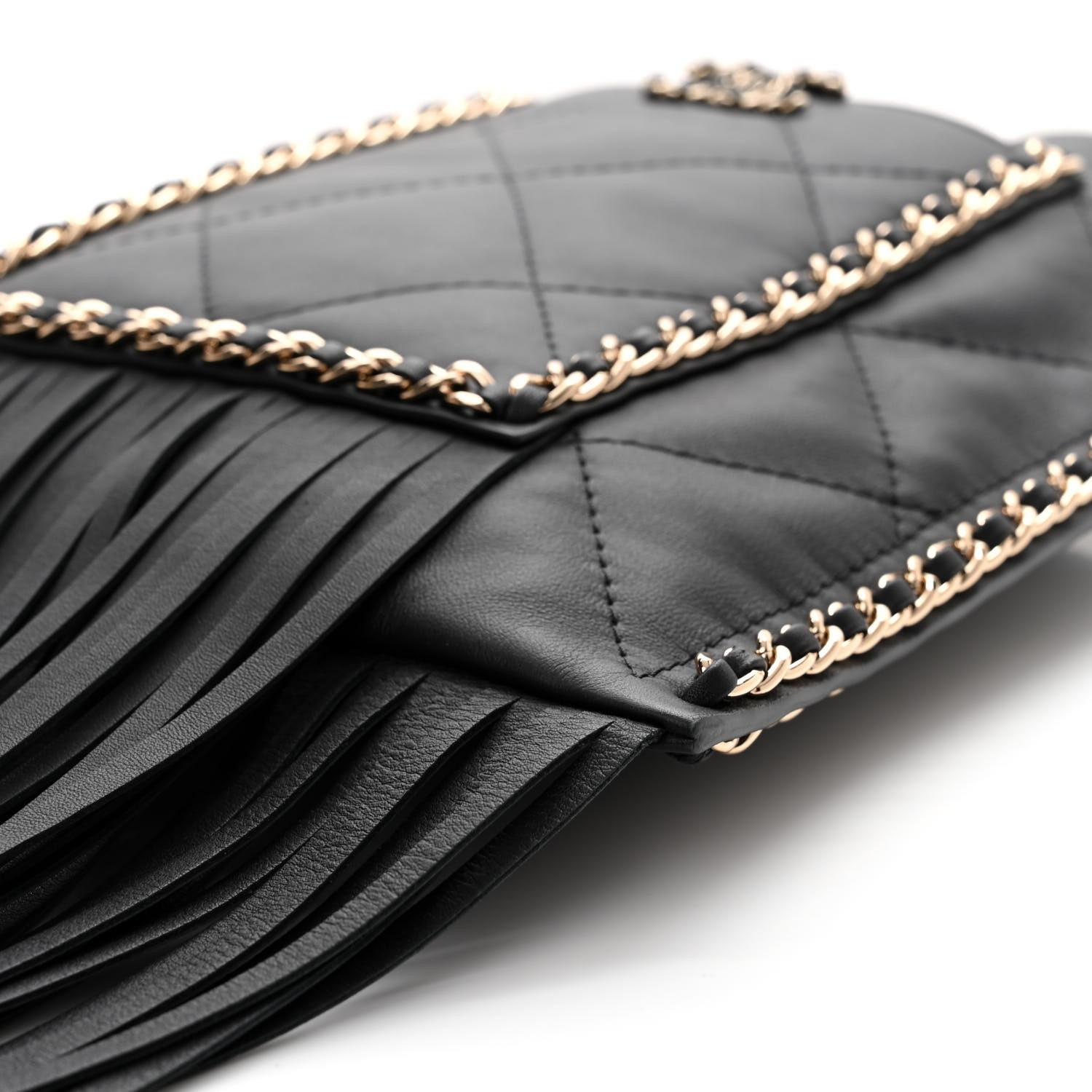 Chanel 2022 Cruise Small Fringe Crossbody Hobo Quilted Classic Bag For Sale 2