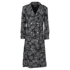 Chanel 2022 Floral Intarsia Wool Blend Tweed Coat Fr 42 Uk 14