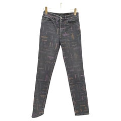 Chanel 2022 Graffiti Logo Printed Denim Jeans - Size 36