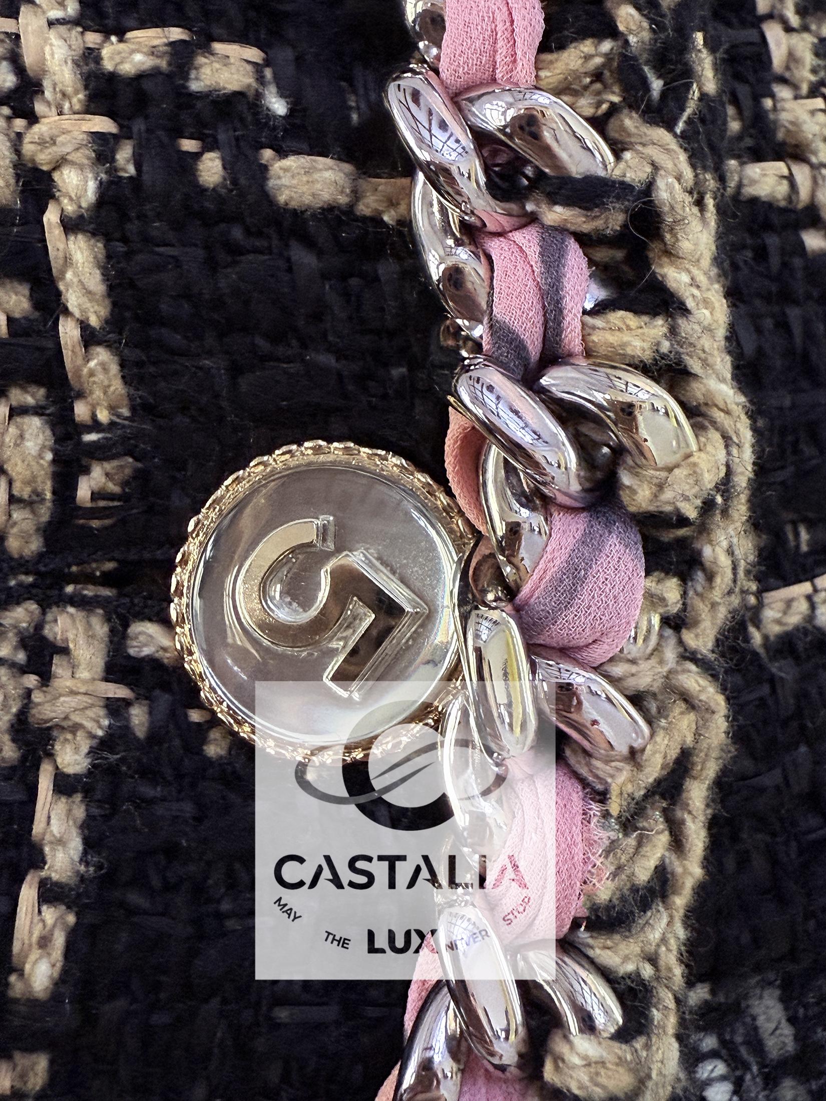 CHANEL 2022 Campagne publicitaire iconique Veste en tweed noir 36 FR en vente 7