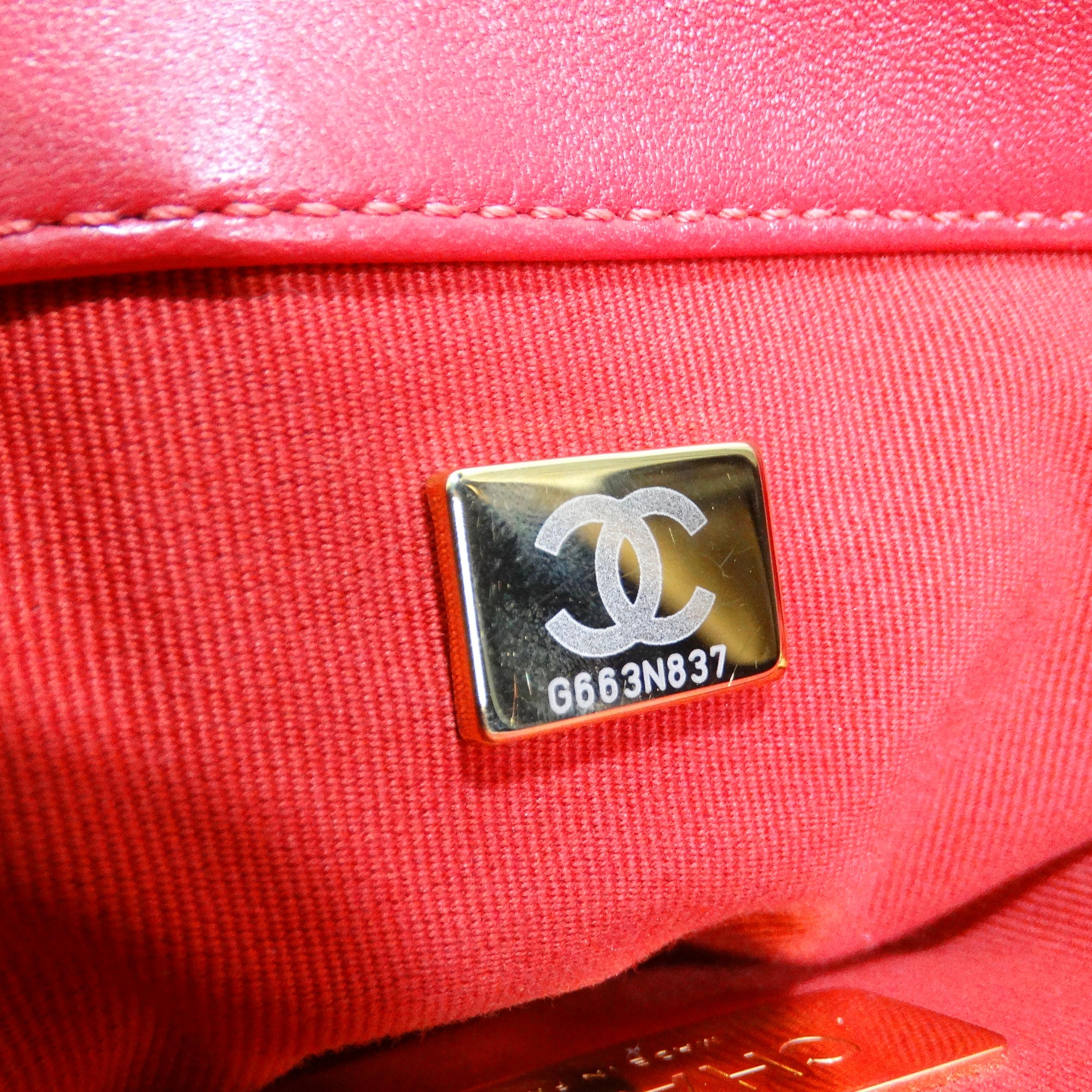 Chanel 2022 Medium 19 sac à rabat rouge en vente 7