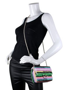 Chanel 2022 Multicolor Pastel Sequin COCO Mini Flap Bag