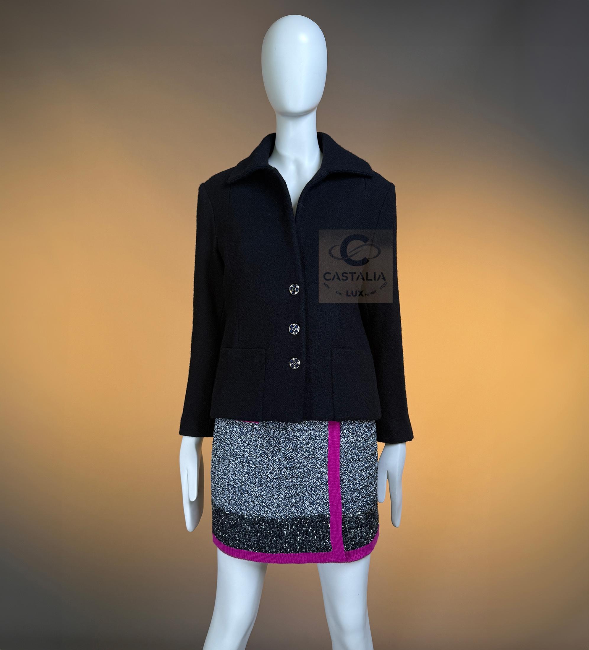 CHANEL 2022 Nueva chaqueta intemporal de tweed negro 38 FR en venta 5