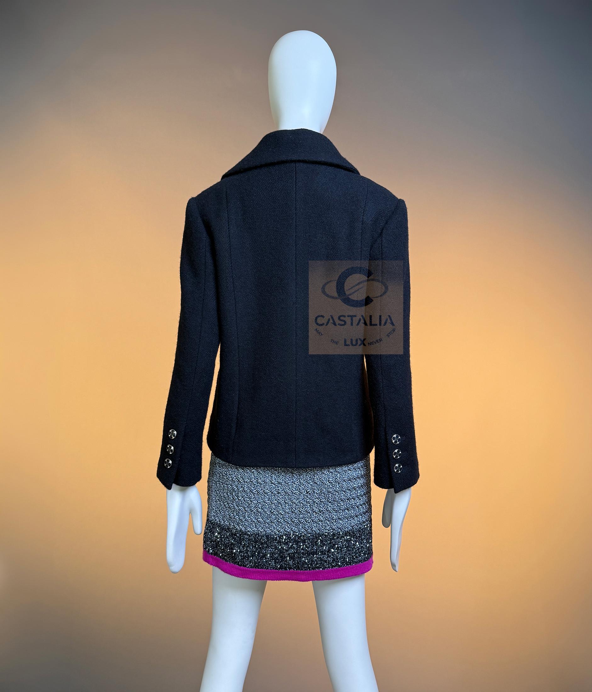 CHANEL 2022 Nueva chaqueta intemporal de tweed negro 38 FR en venta 11