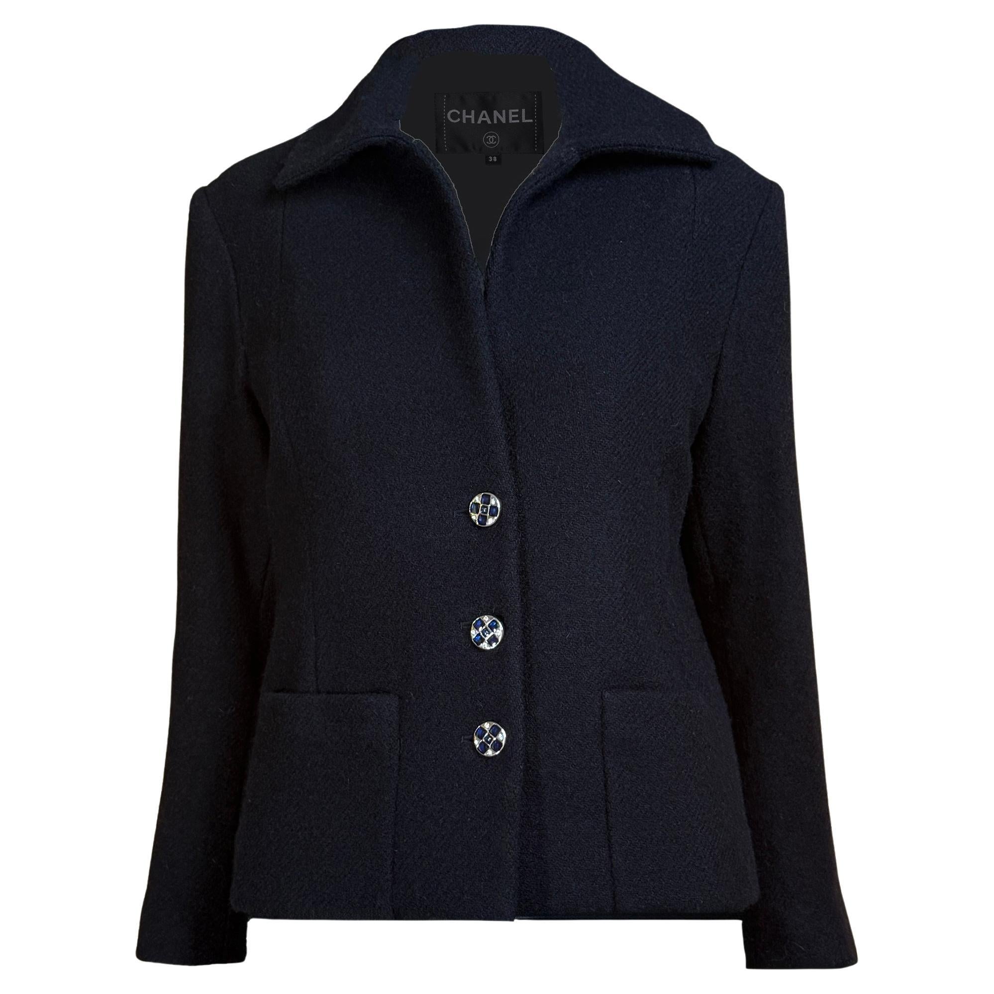 CHANEL 2022 New Timeless Black Tweed Jacket 38 FR