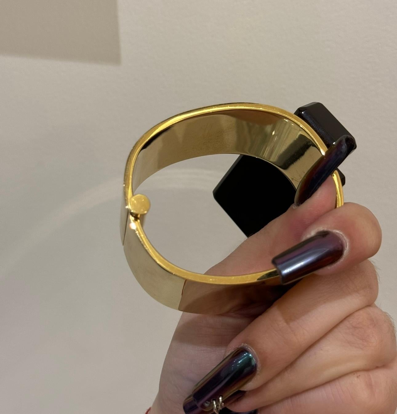 Chanel 2022 runway cuff bracelet featuring a micro minaudière with mirror For Sale 4