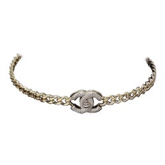 Chanel 2022 Strass Interlocking 'C' Turn Lock Choker