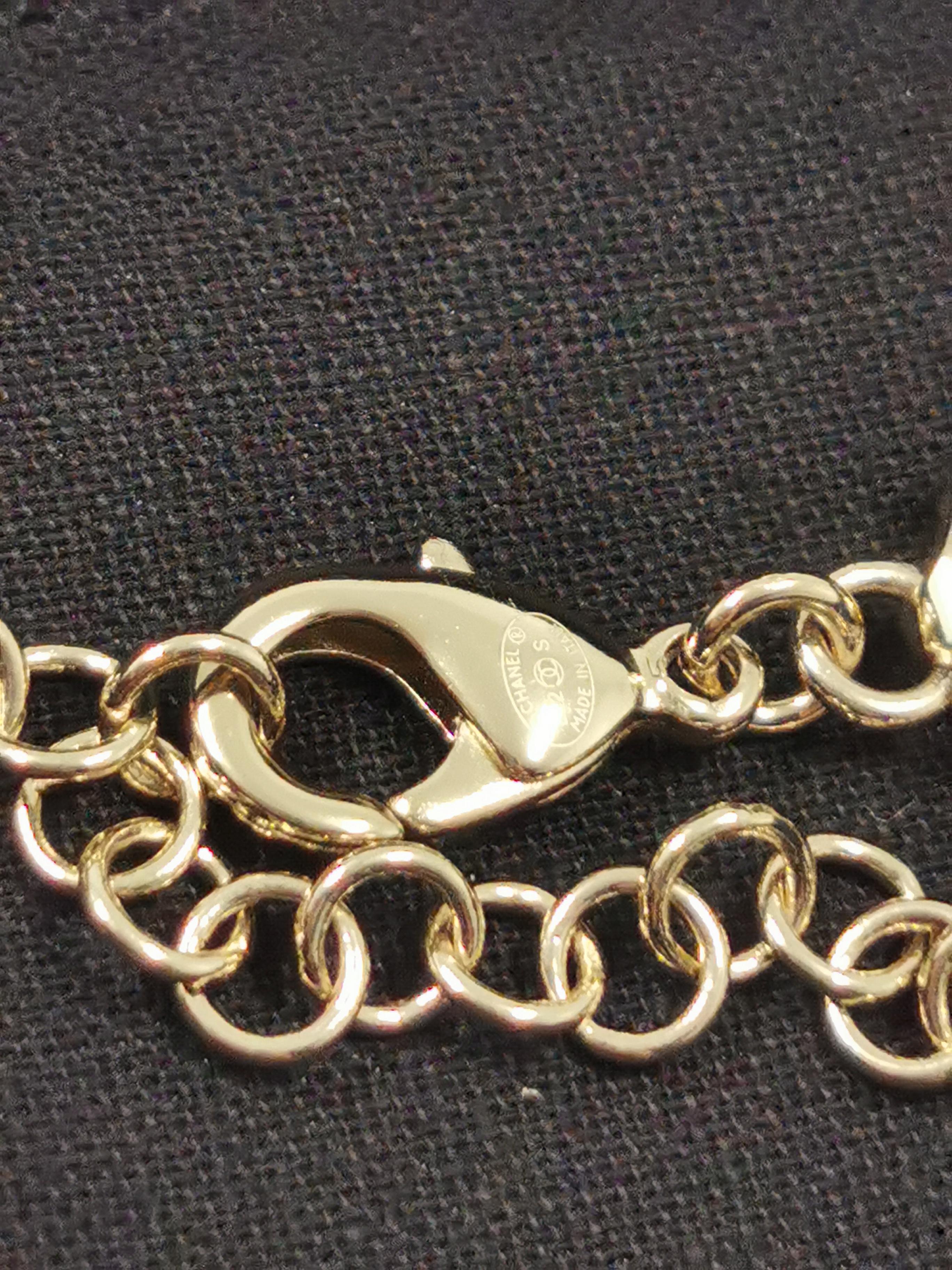 Contemporary CHANEL 2022 White Enamel Chain Choker Light Gold with Box