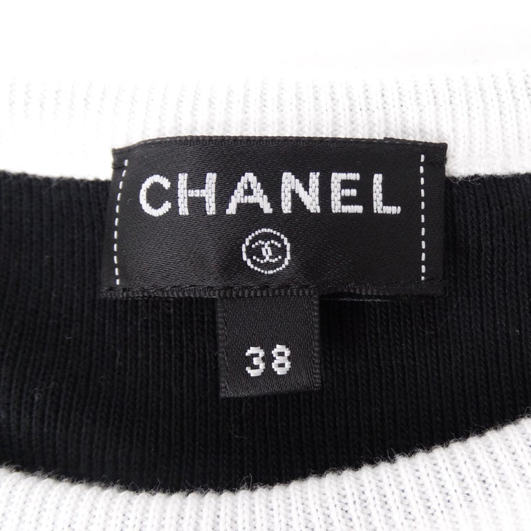 Chanel 2023 Backless Short Sleeve Logo T-Shirt For Sale at 1stDibs