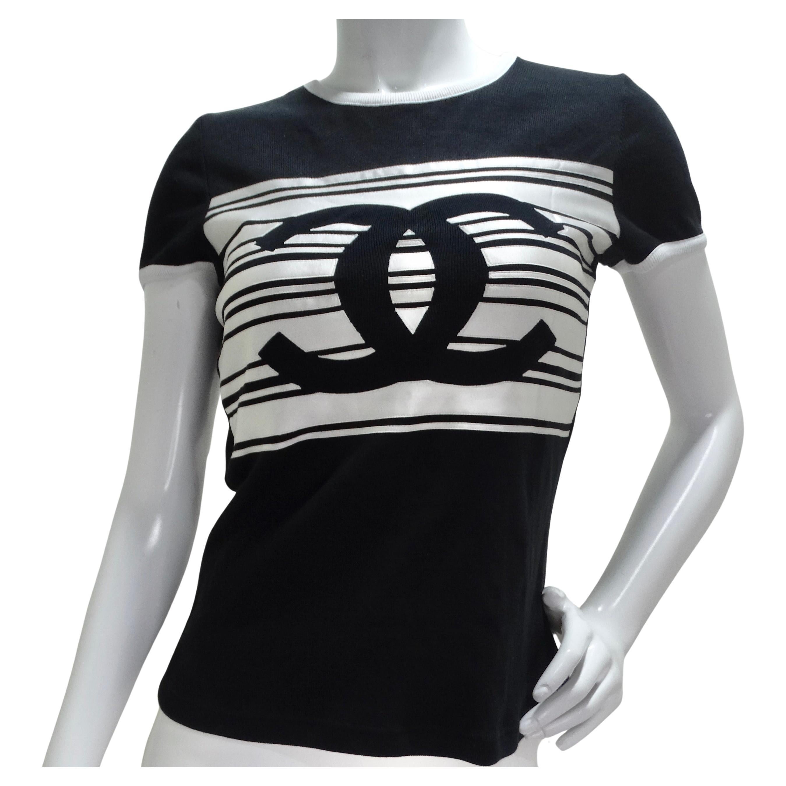 Chanel Logo Coco Chanel Smoking Printed T-Shirt Pre-Owned For Sale