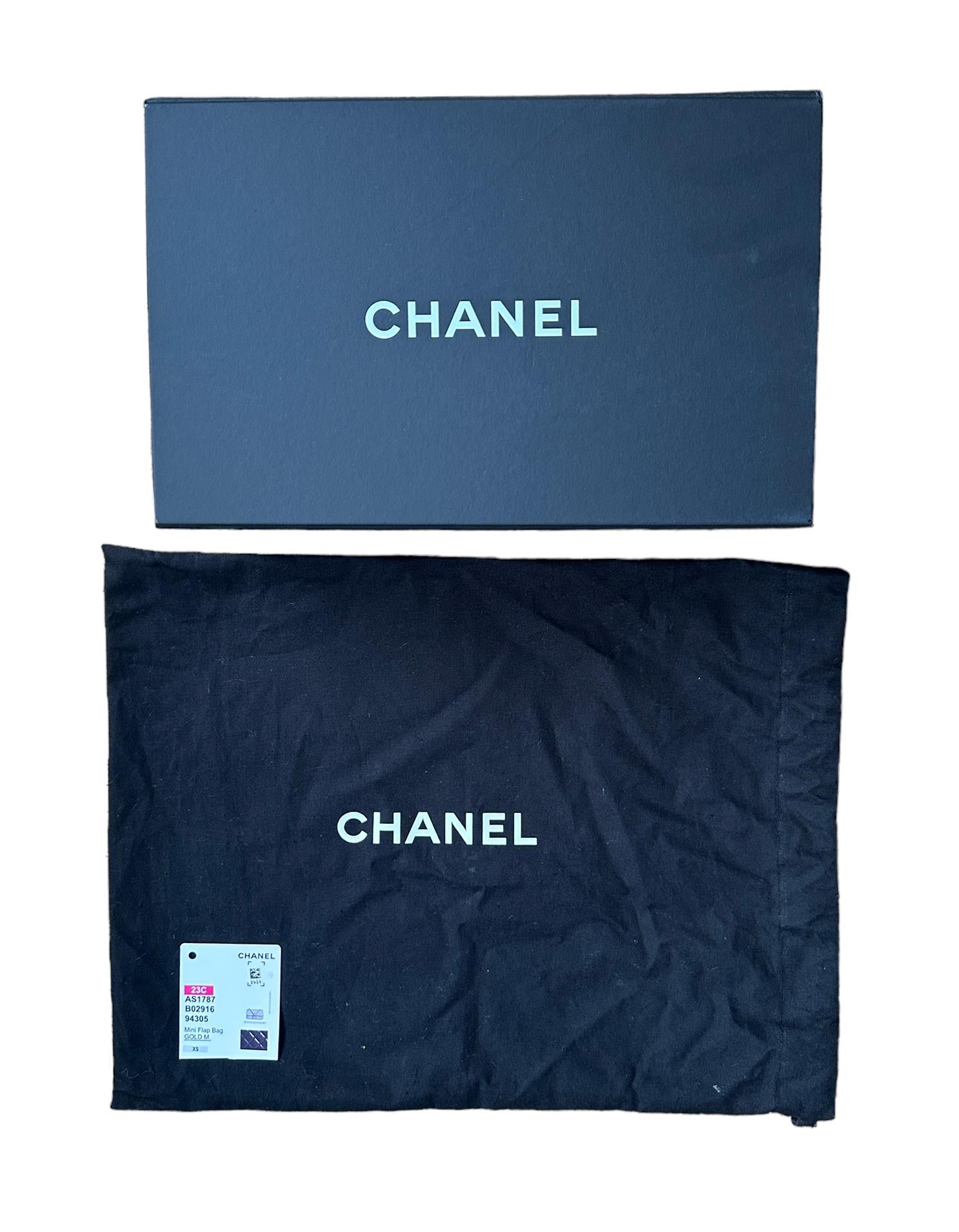 Chanel 2023 Black Lambskin Quilted Rectangular CC Pearl Crush Mini Flap Bag 2