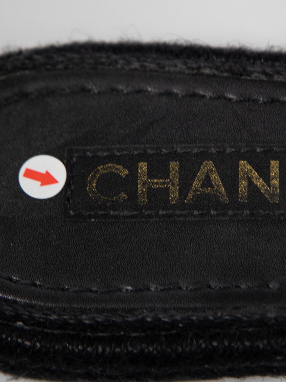Chanel 2023 Black Leather Interlocking CC Slides Size IT 39 4