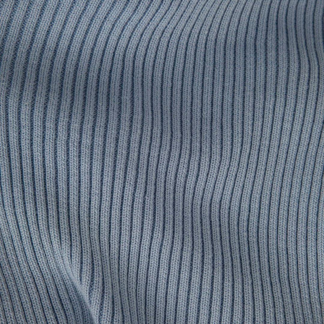 Chanel 2023 Blue Ribbed Knit Cardigan Size L In Good Condition In London, GB