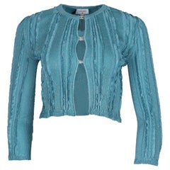 Chanel 2023 Cc Detaillierte gerippte Strickjacke Fr 34 Uk 6