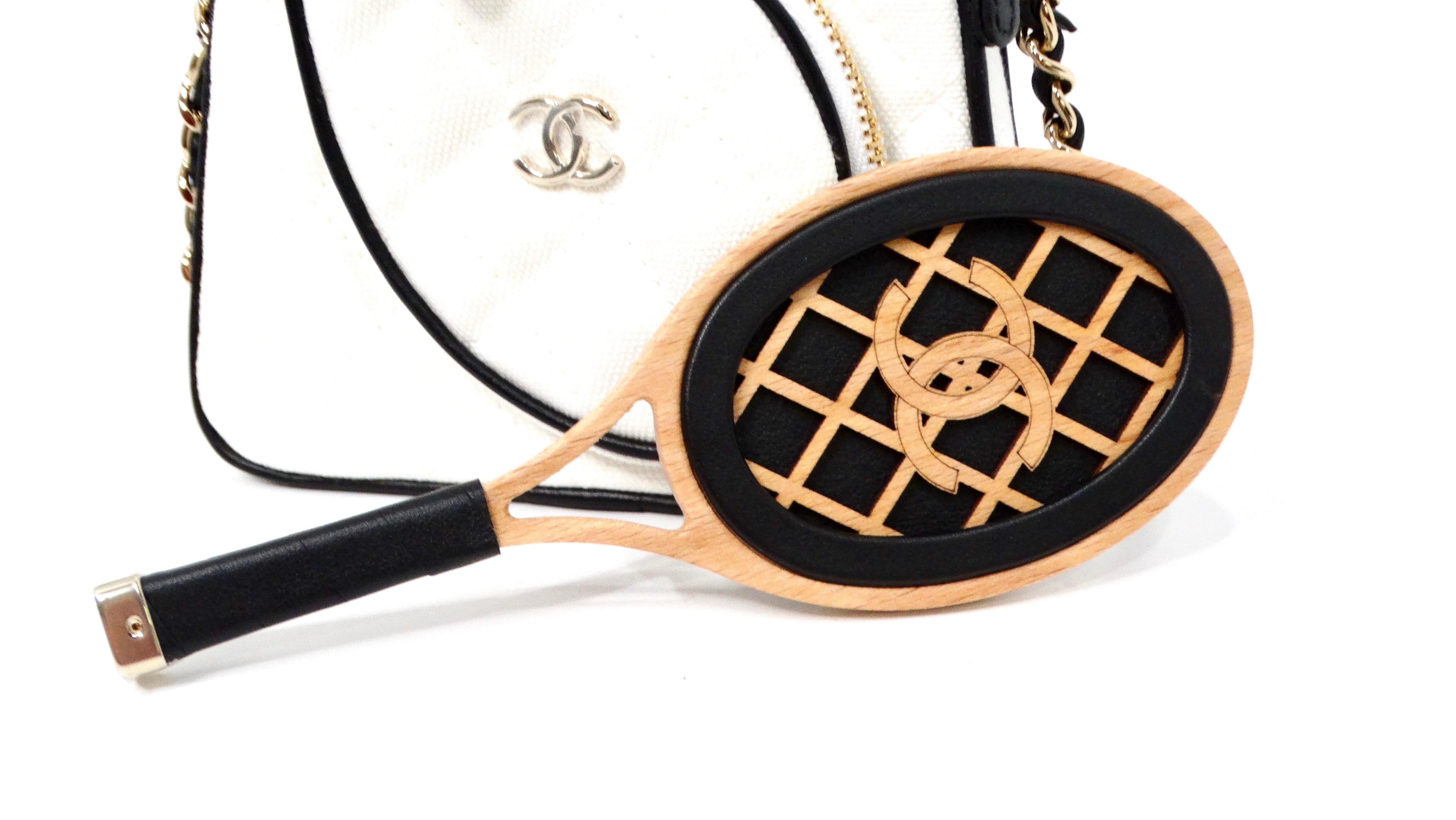 Chanel 2023 Coco Masters White Mini Tennis Cloth Crossbody Bag In Excellent Condition For Sale In Scottsdale, AZ