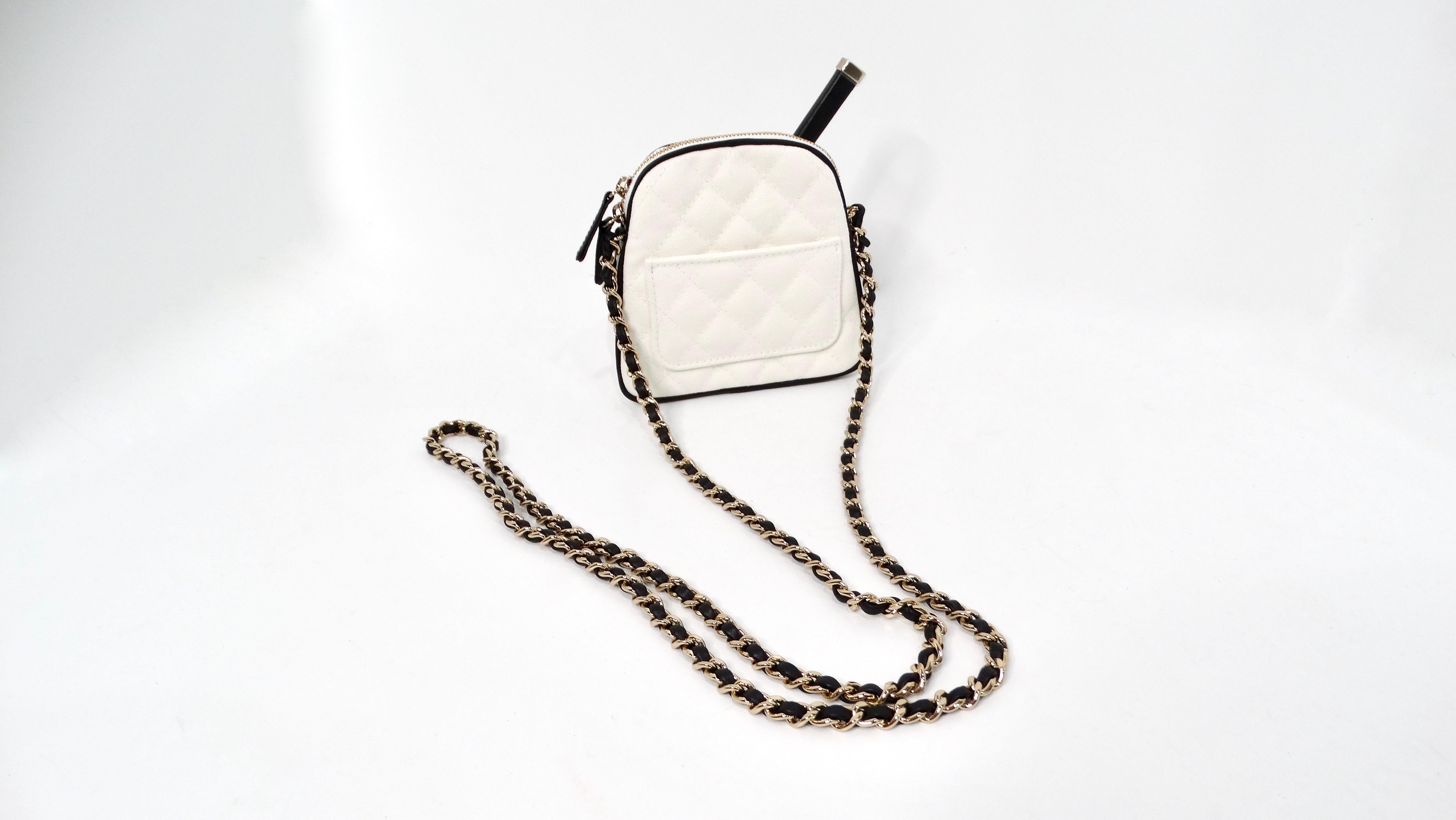 Chanel 2023 Coco Masters White Mini Tennis Cloth Crossbody Bag For Sale 2