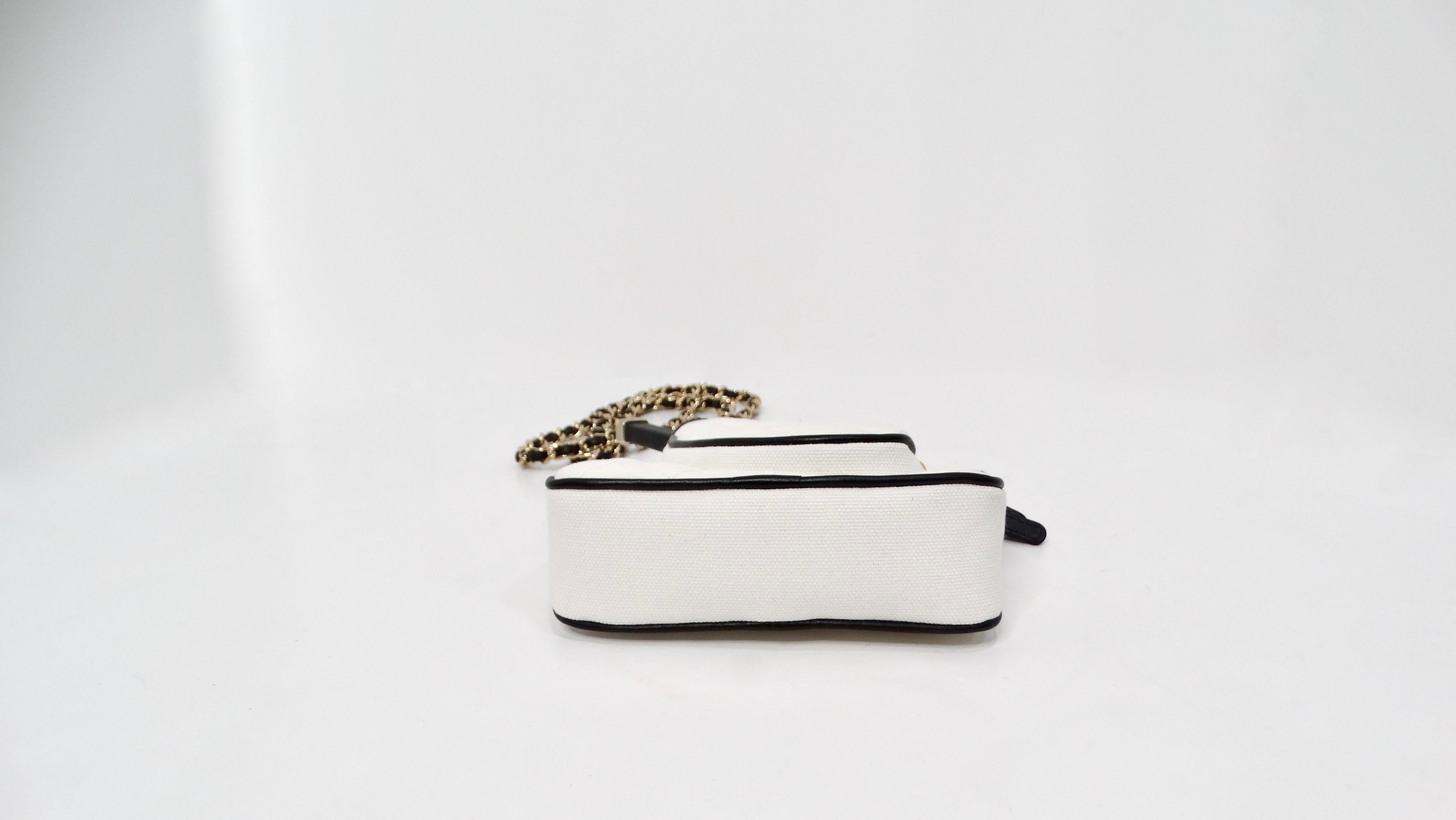 Chanel 2023 Coco Masters White Mini Tennis Cloth Crossbody Bag For Sale 3