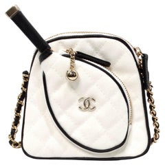 Chanel 2023 Coco Masters White Mini Tennis Cloth Crossbody Bag