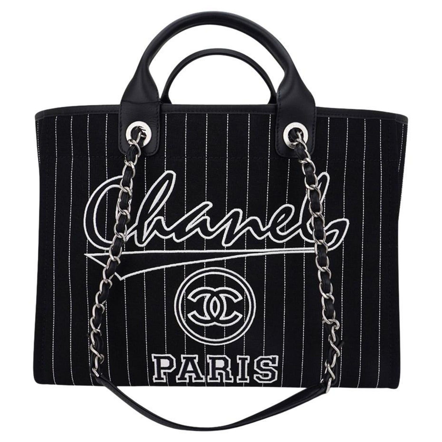 Chanel Stripe Tote - 5 For Sale on 1stDibs