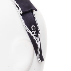 CHANEL 2023 embroidered CC logo ribbon bow embellished alice hair band