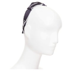CHANEL 2023 embroidered CC logo ribbon bow embellished alice hair band
