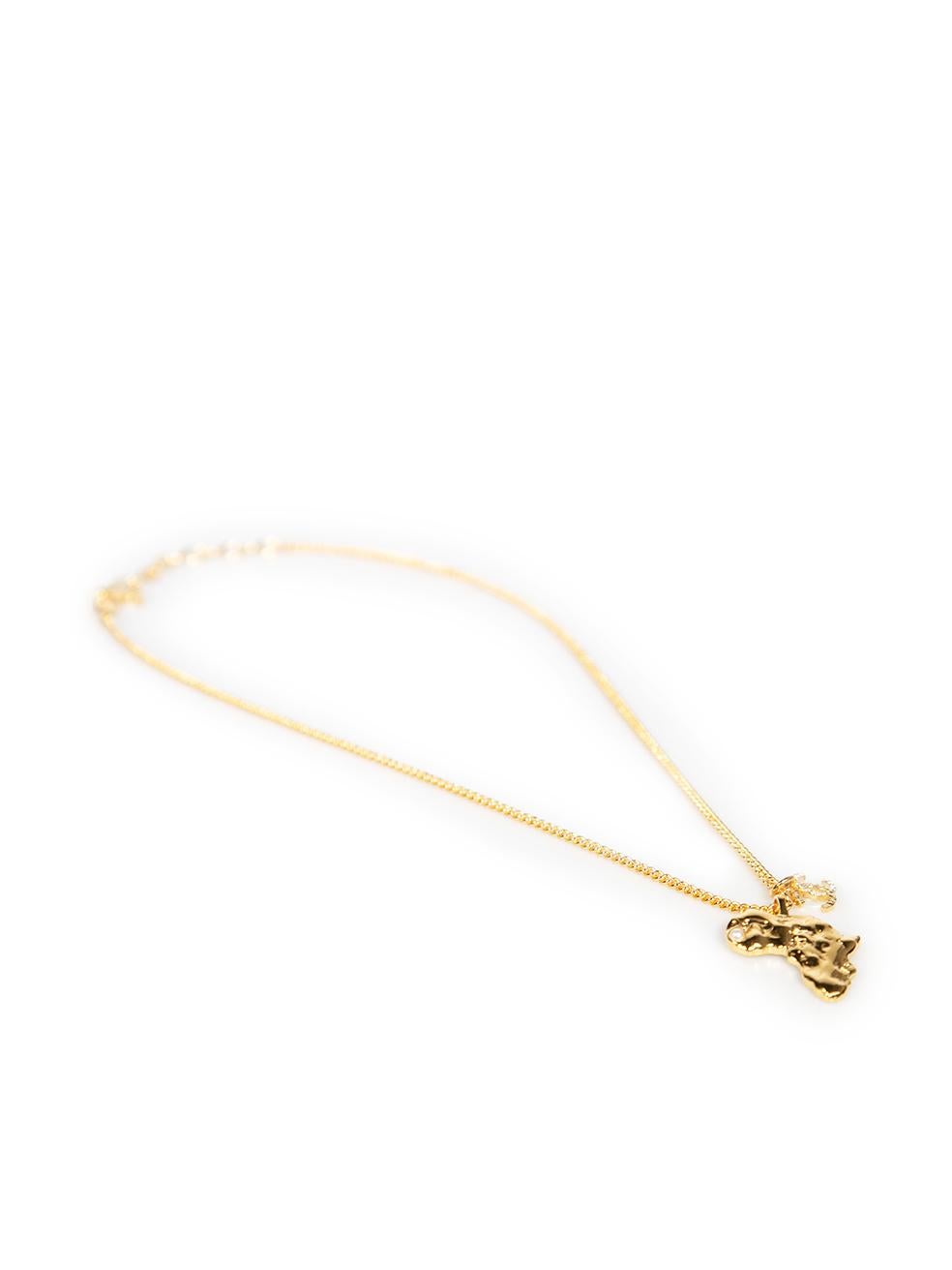 Chanel 2023 Gold Plated Faux Pearl Africa Necklace In New Condition In London, GB