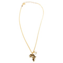 Chanel 2023 Gold Plated Faux Pearl Africa Necklace