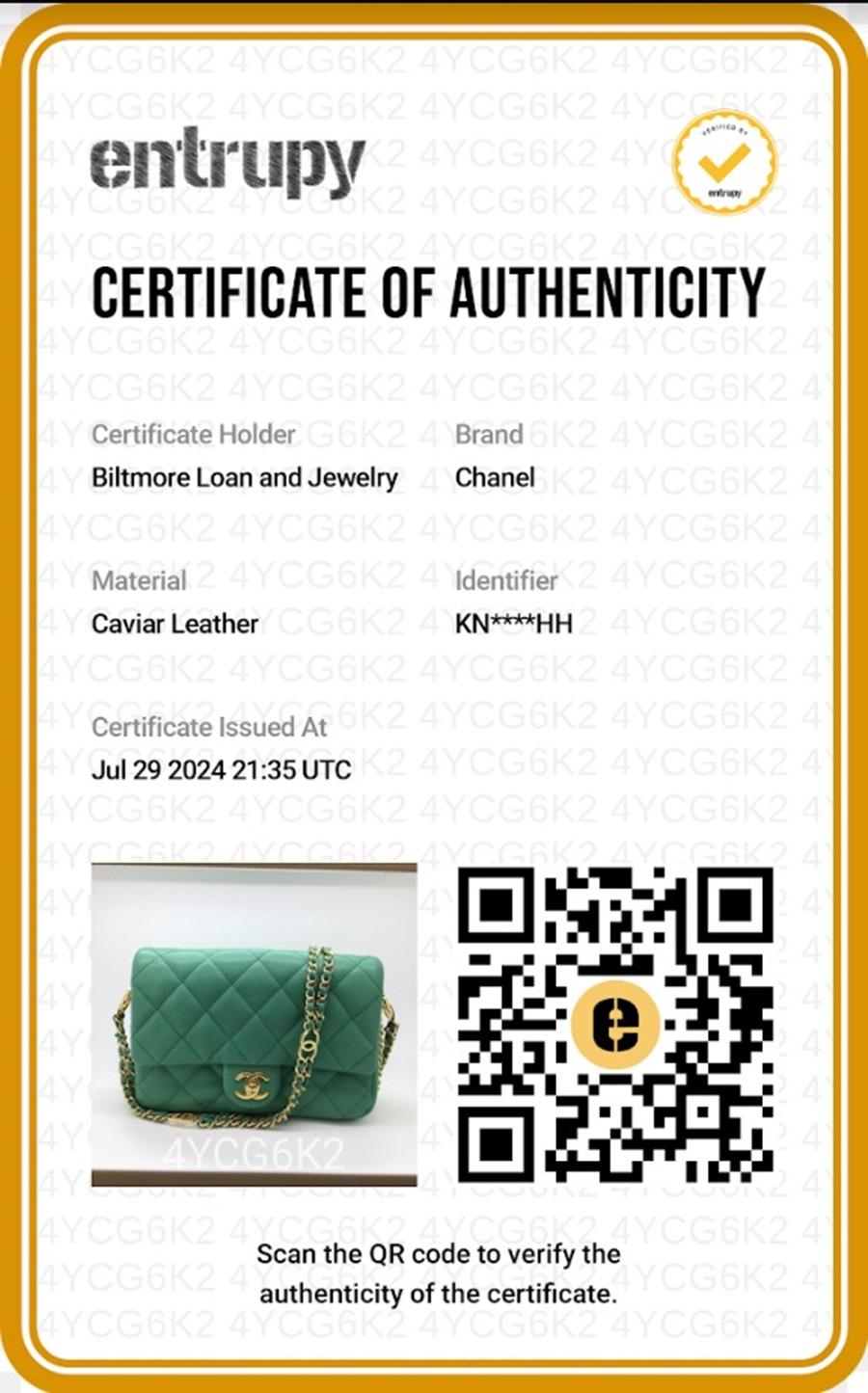 Chanel 2023 Green Caviar Quilted Mini CC You Flap 7