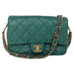 Chanel 2023 Green Caviar Quilted Mini CC You Flap