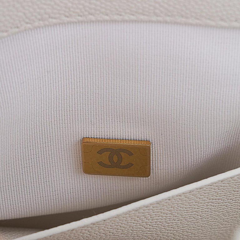 Chanel 2023 Limited Edition White Quilted Caviar Leather Large Tote Bag For  Sale at 1stDibs