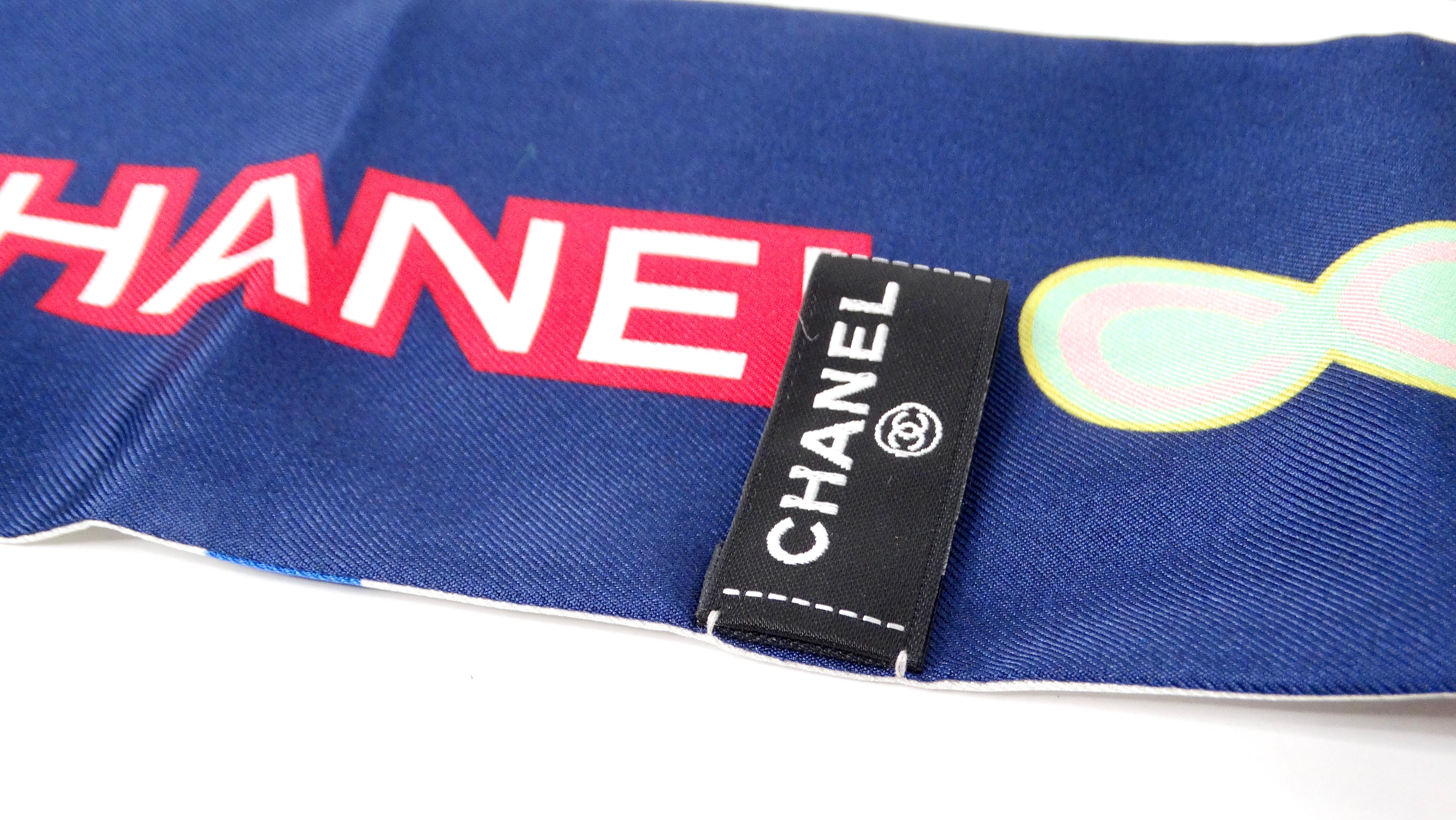 Chanel 2023 Multicolor 31 Cambon Silk Twill Hair Tie In Good Condition For Sale In Scottsdale, AZ
