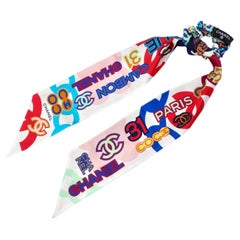 Chanel 2023 Corbata de Pelo de Sarga de Seda Cambon 31 Multicolor