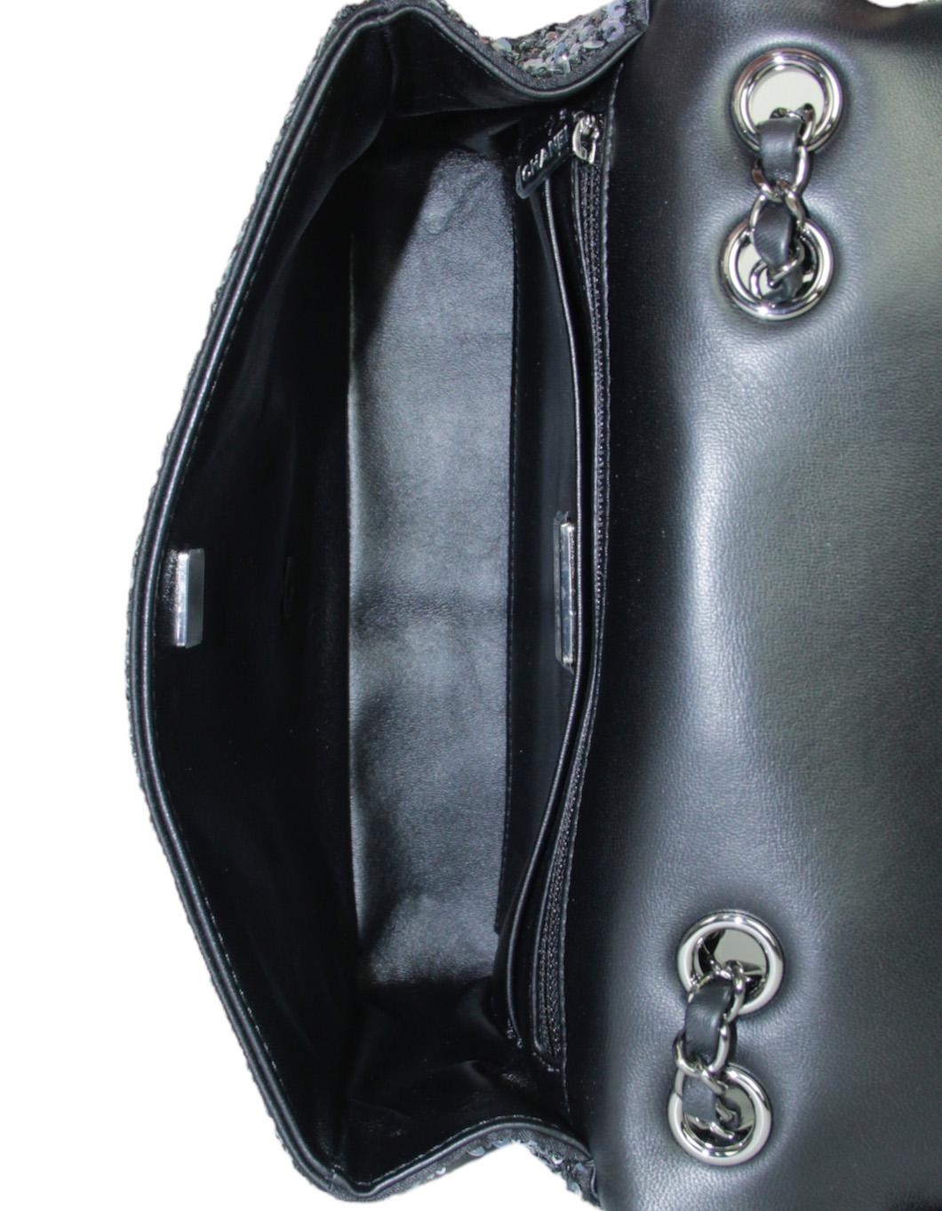 Chanel 2023 New Black/Silver Ombre Sequin Medium Classic Flap Bag 3