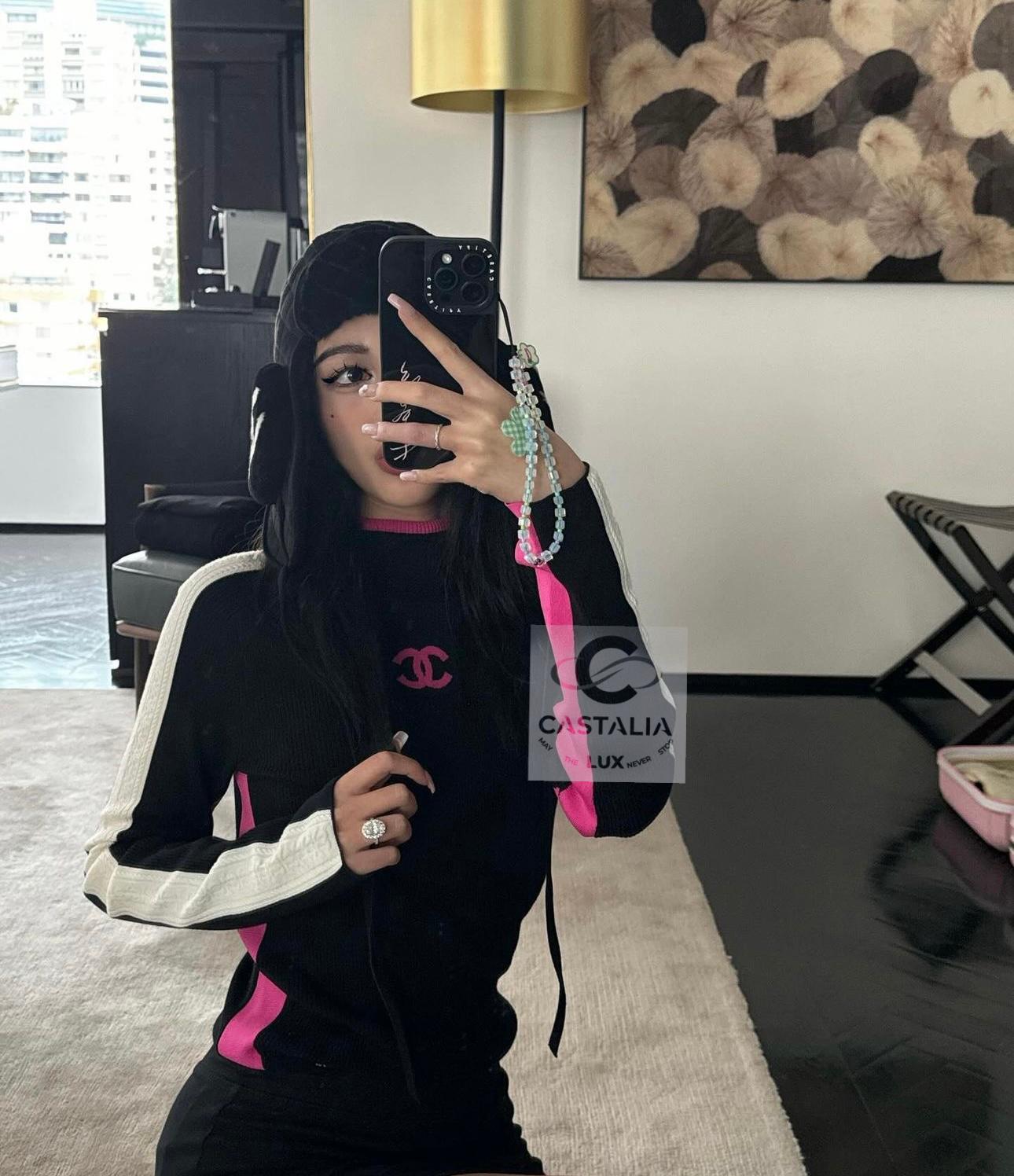 Noir Pull Coco Neige neuve avec logo CC Chanel 2023