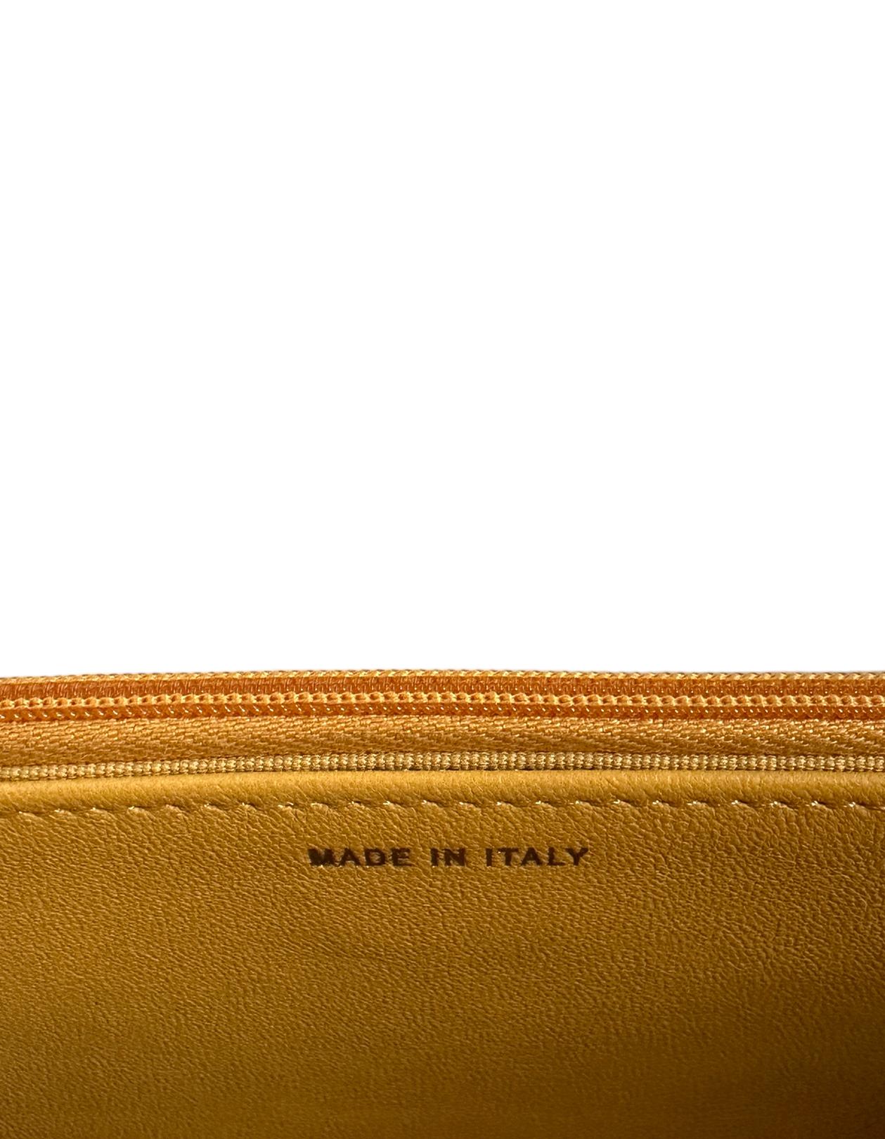 Chanel 2023 NEW Mustard Yellow Quilted Wallet On Chain WOC Crossbody Bag For Sale 7