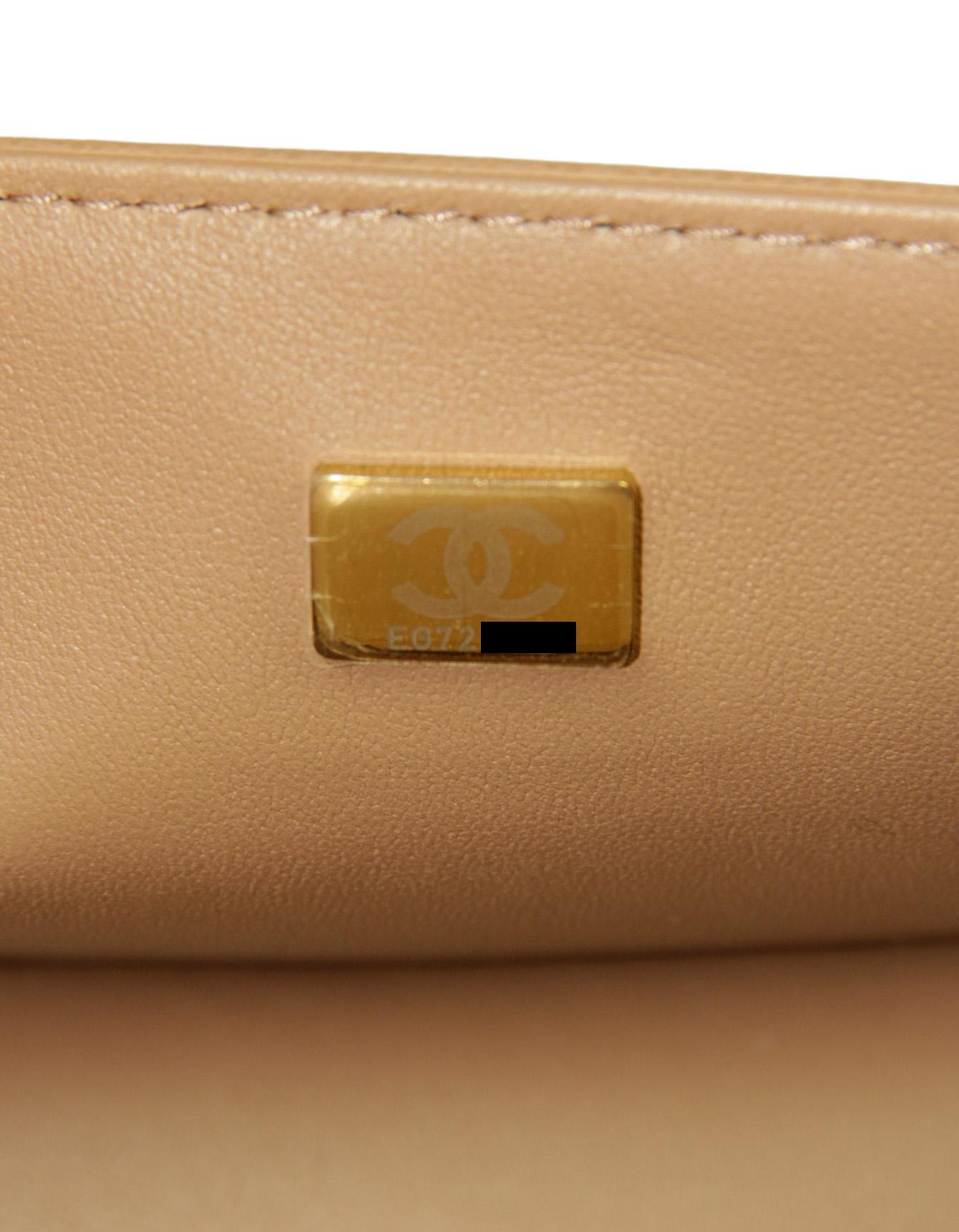 Chanel 2023 NWT Dark Beige Caviar Medium Top Handle Boy Bag 3