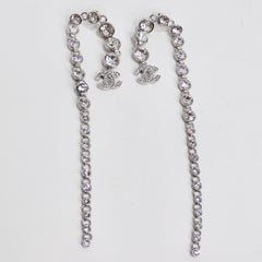 Chanel 2023 Silber-Kristall-Chandelier-Ohrringe