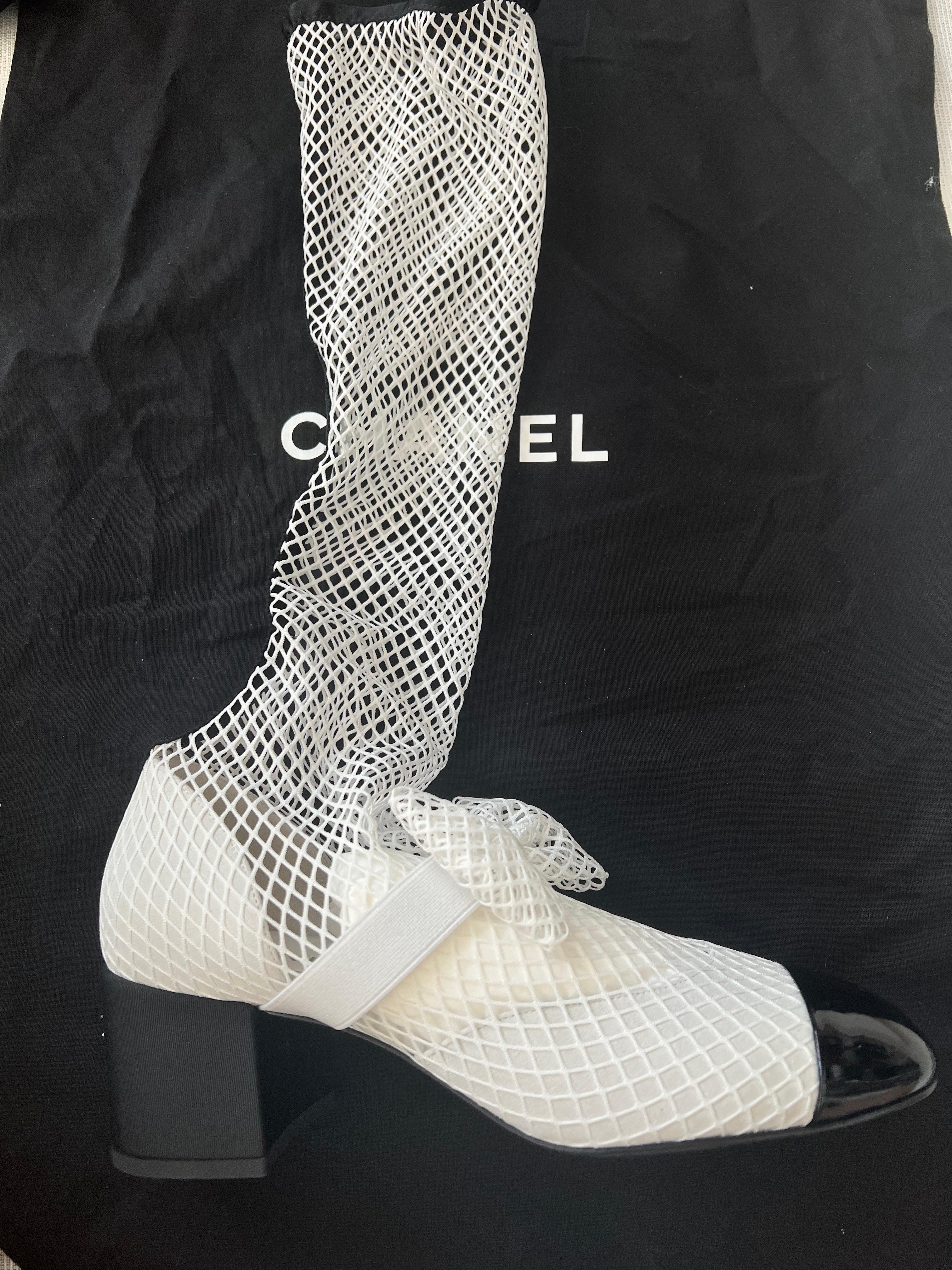 chanel mesh boots 2023