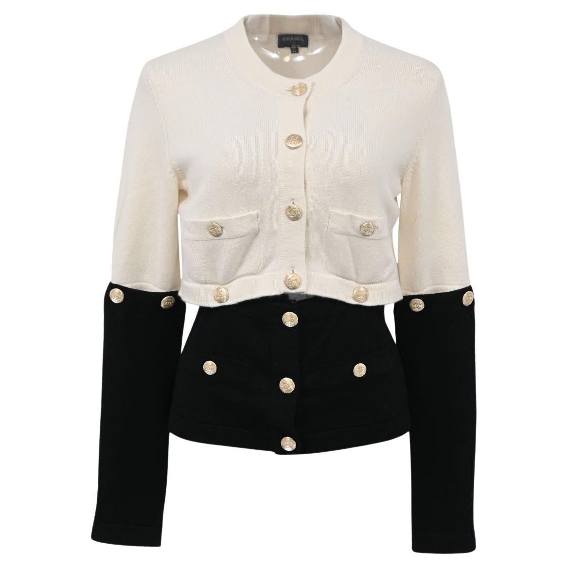 Chanel 2023 Transformer Cardigan with CC Buttons 40 FR