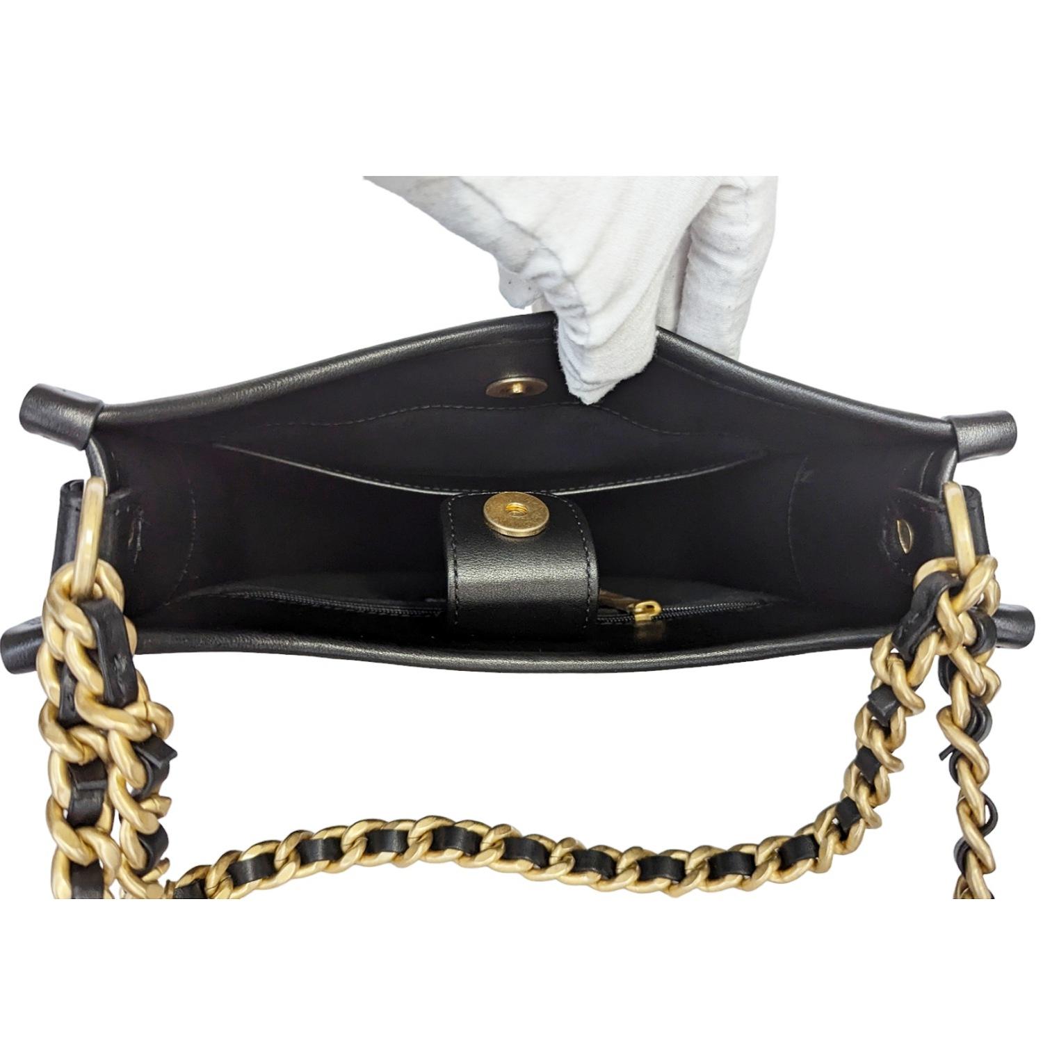 Chanel 2024 Black Calfskin Quilted CC Crossbody Hobo Handbag 3