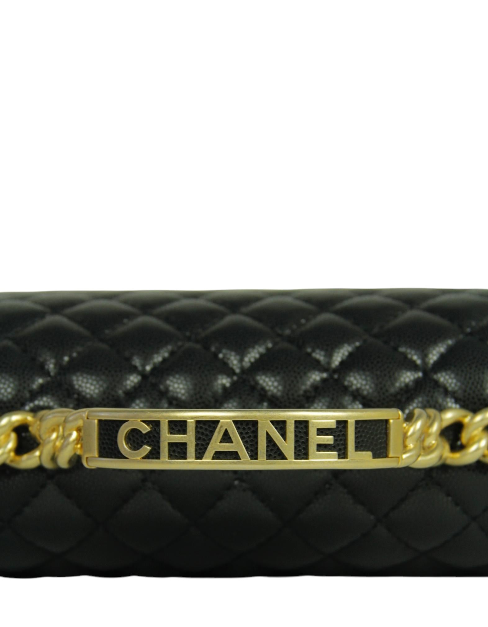 Chanel 2024 Black Caviar Leather Quilted Medium Top Handle Boy Bag For Sale 3