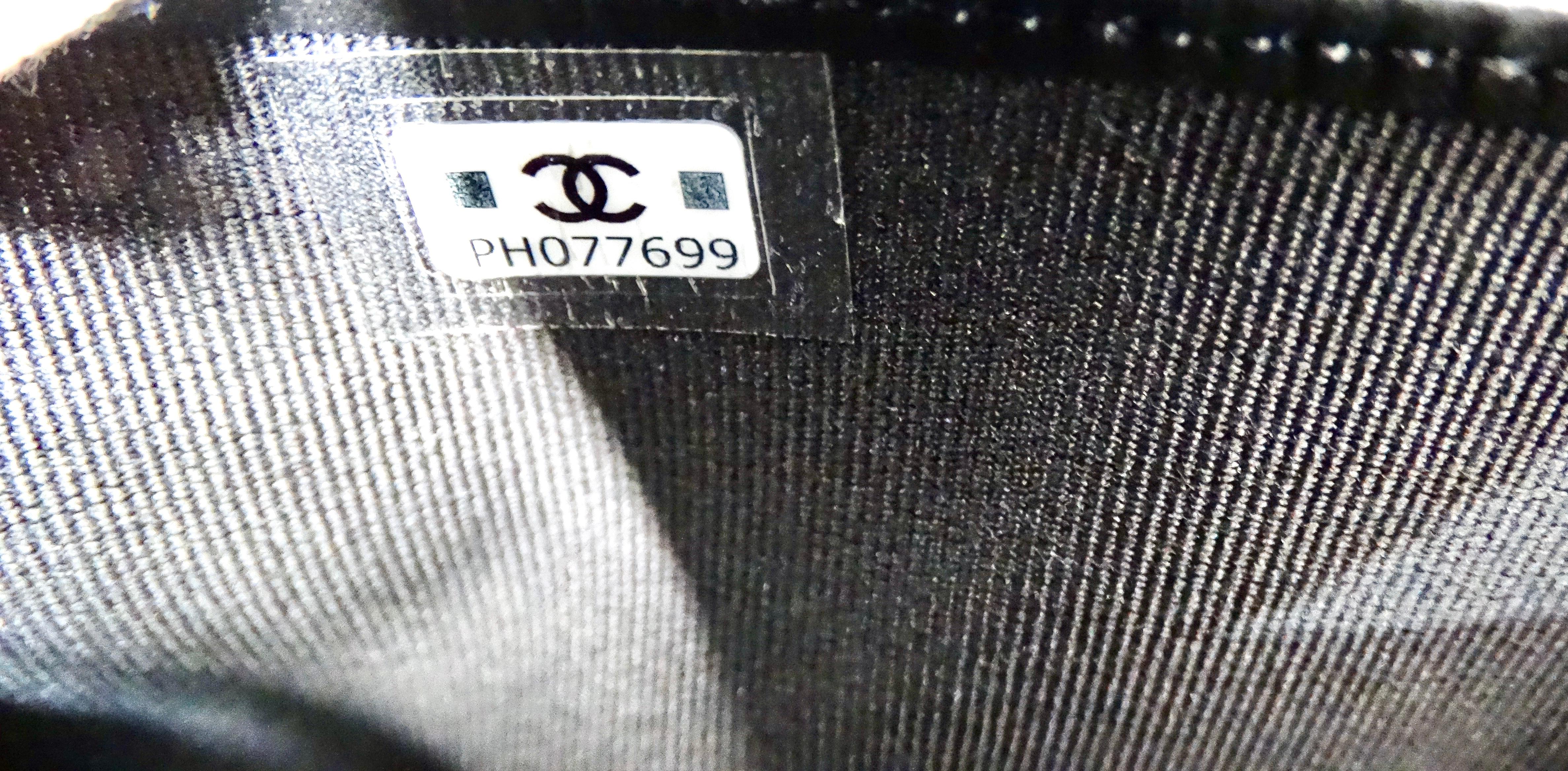 Chanel 2024 Black Caviar Quilted Leather Long Flap Wallet For Sale 7
