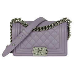 Borsa Chanel 2024 Lilac Purple Trapuntata in Pelle Caviale Piccola Ragazzo