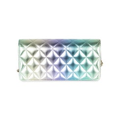 Chanel 2024 Metallic Multicolour Rainbow Lambskin Leather Strass Wallet