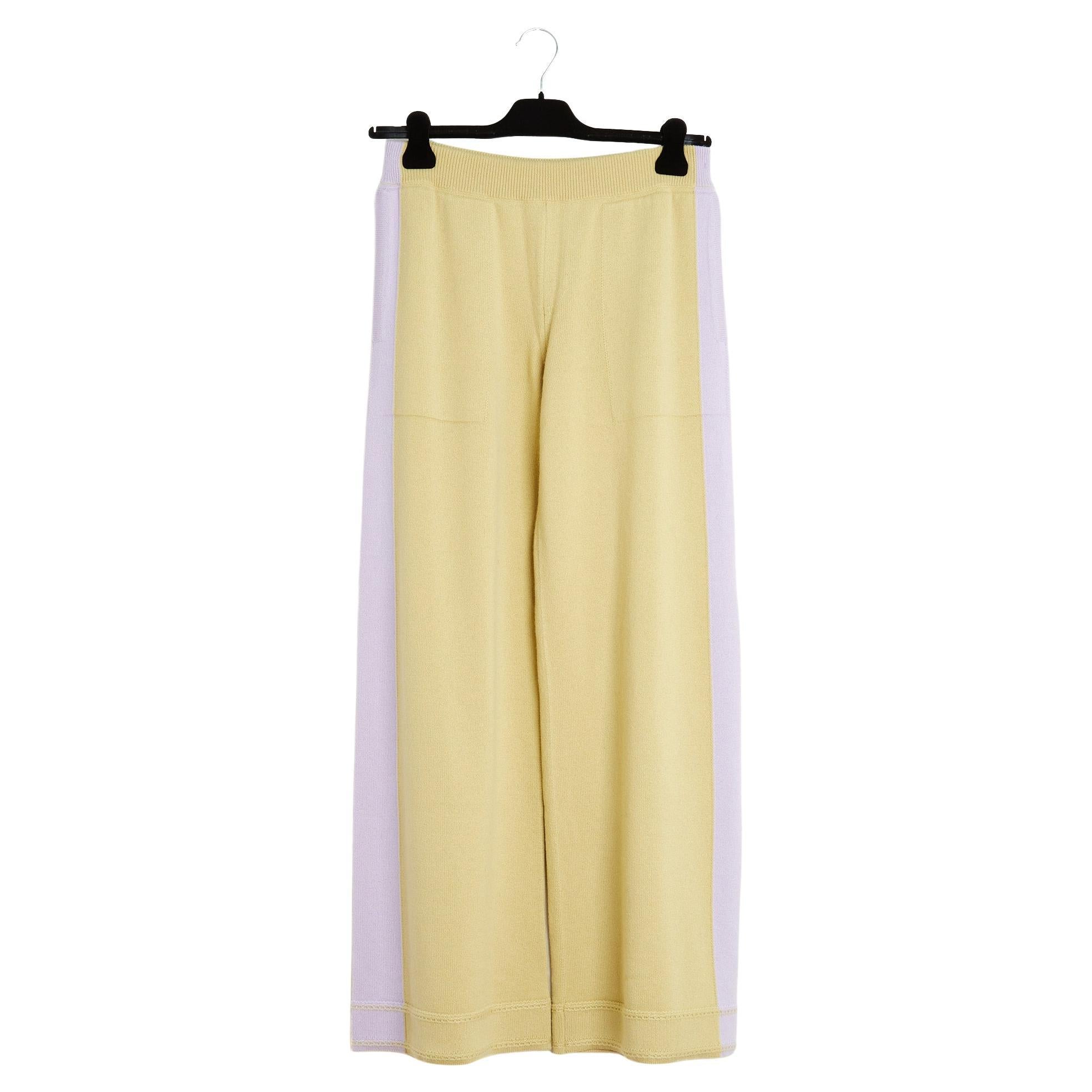 Chanel 2024 Pantalon Croisiere FR40 Lime Cashmere Large Resort