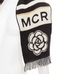 CHANEL 2024 Runway Manchester Metiers d'Art MCR Camelia cashmere fringe scarf