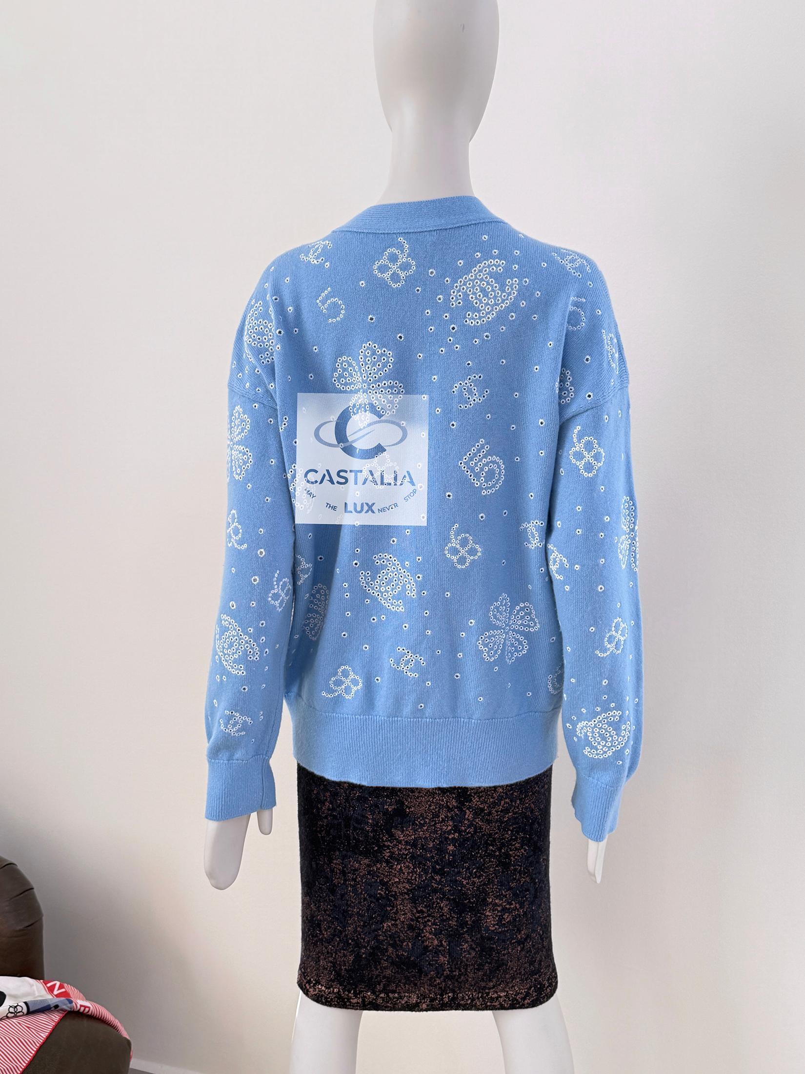 Chanel 2024 Spring Iconic Embroidered Cardigan 38 FR 9